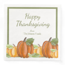 Joyeux Thanksgiving Nom de famille personnalisé