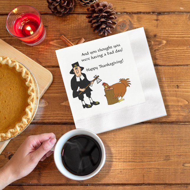 Serviette En Papier Joyeux Thanksgiving Pèlerin et Dinde (Créateur téléchargé)