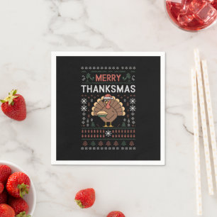Serviette En Papier Joyeux Thanksmans Noël Thanksgiving Turquie