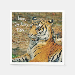 Serviette En Papier Joyeux tigre d'anniversaire