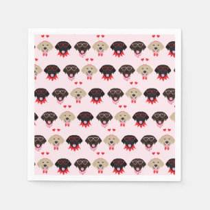 Serviette En Papier Joyeux Valentines Labrador Retriever Dogs