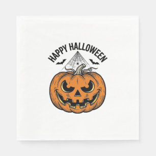 Serviette En Papier Joyeux visage de citrouille d'Halloween Création v