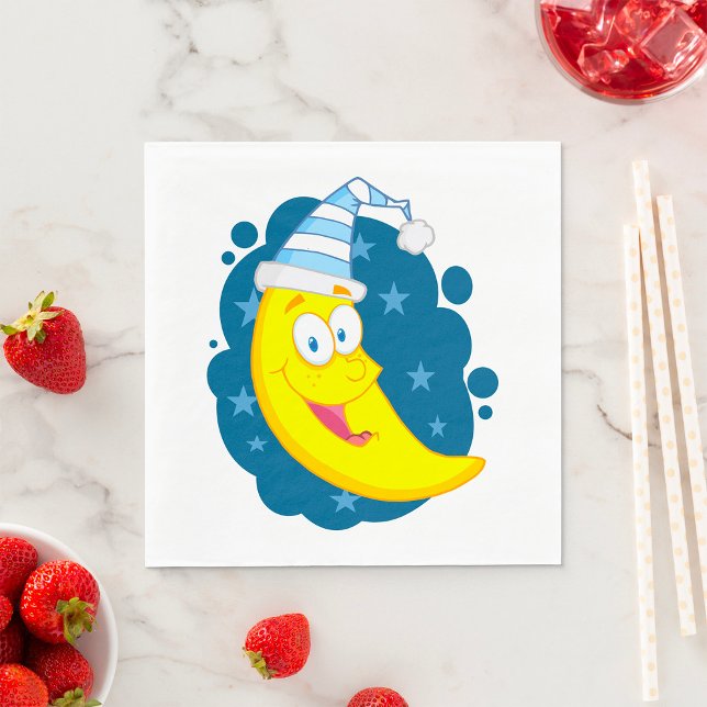 Serviette En Papier Joyeux visage lune (Créateur téléchargé)