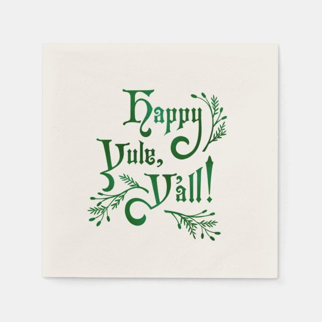 Serviette En Papier Joyeux Yule Yall Southern Christmas Pagan (Devant)