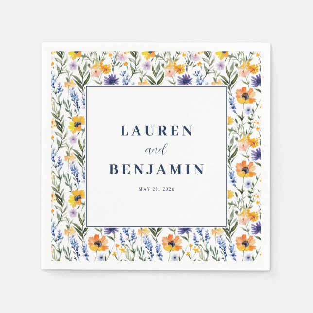 Serviette En Papier Joyful Floral Wildflowers (Devant)