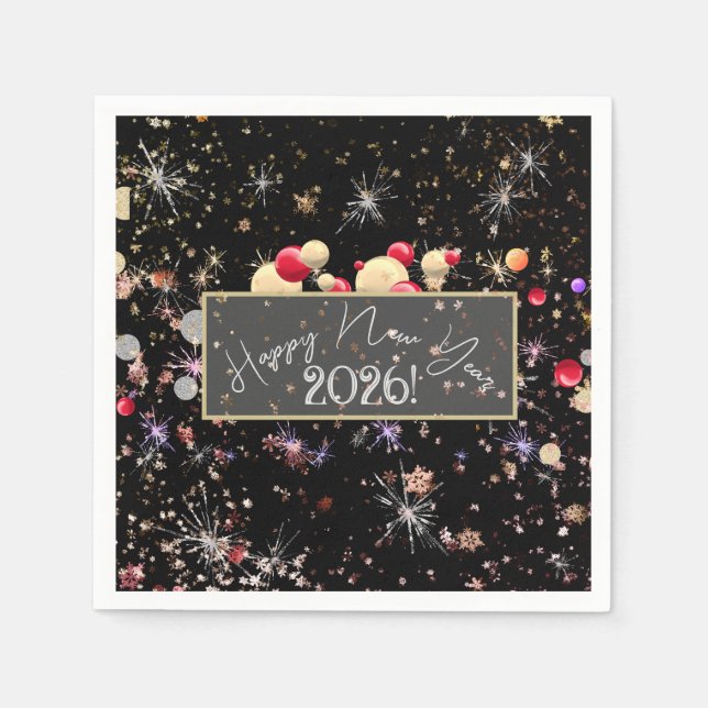 Serviette En Papier Joyful happy new year 2026 banner (Devant)