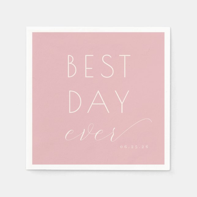 Serviette En Papier Joyful Pink Typographic Celebration (Devant)