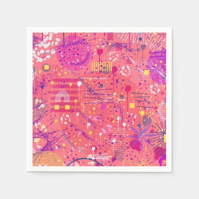 Serviette En Papier Jubilation : Art maximaliste (Devant)