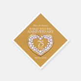 75 ans 75e anniversaire de mariage serviettes personnalisées