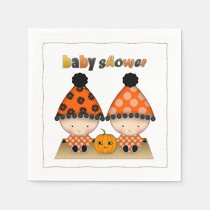 Serviette En Papier Jumeaux Automne Halloween Baby Shower