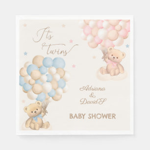 Serviette En Papier Jumeaux Garçon et Fille Rose Bleu Baby Shower