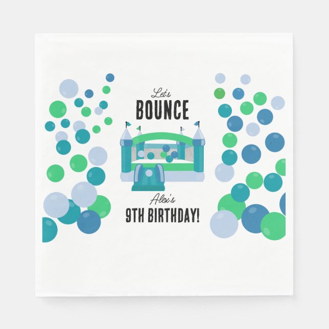Serviette En Papier Jumping Castle Bouncy Boys fête d'anniversaire (Devant)