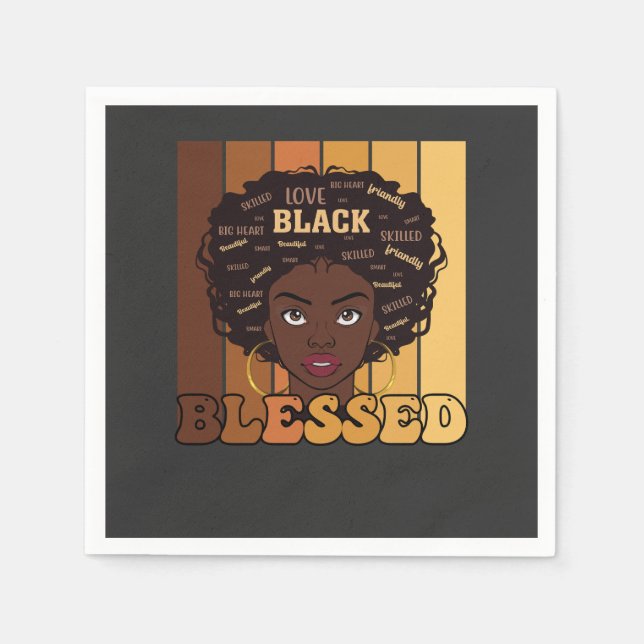 Serviette En Papier Junetdix Melanin Black African American Girl (Devant)