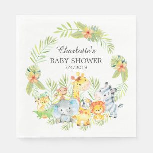 Serviette En Papier Jungle Animaux Garçons Papier Baby shower serviett
