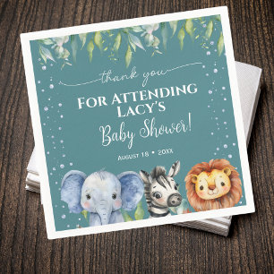 Serviette En Papier Jungle Animaux Safari Baby shower