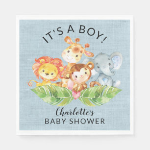 Serviette En Papier Jungle Baby Animals Baby shower garçons