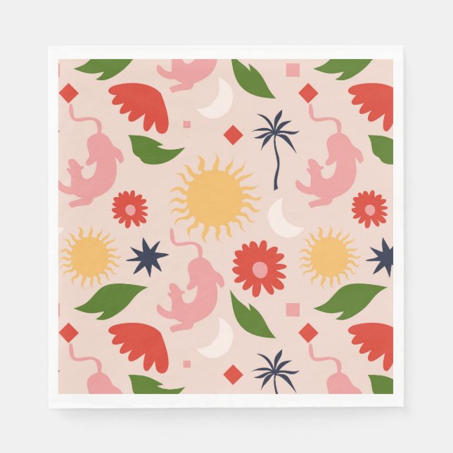 Serviette En Papier Jungle céleste (Devant)