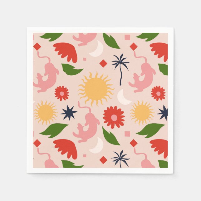 Serviette En Papier Jungle céleste (Devant)