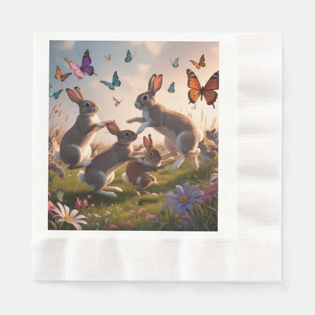 Serviette En Papier jungle de lapin (Devant)