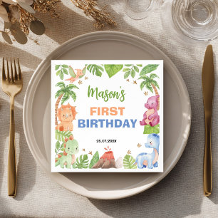 Serviette En Papier Jungle Dinosaur Garçon Anniversaire