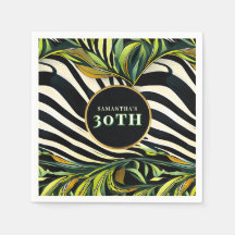 Jungle Glam Zebra Animal Print Birthday Age