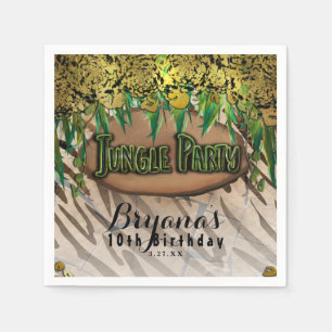 Serviette En Papier JUNGLE PARTY Gold Glam Poster de animal