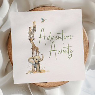 Serviette En Papier Jungle Safari Adventure Await Baby shower