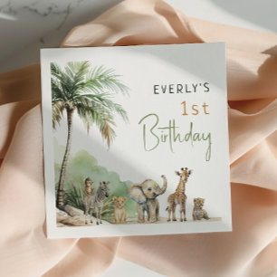 Serviette En Papier Jungle Safari Animaux Anniversaires de enfants
