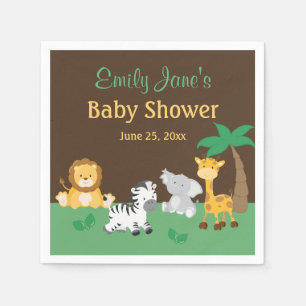 Serviette En Papier Jungle Safari Baby shower garçon serviettes