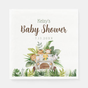Serviette En Papier Jungle Safari Bébés Animaux Baby Shower
