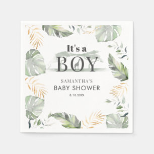 Serviette En Papier Jungle Safari Botanical Boy Baby shower Papier