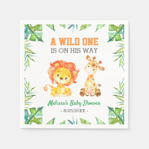 Serviette En Papier Jungle Safari Boy Wild Un Baby shower Saupoudré