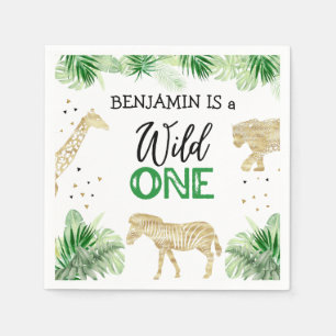 Serviette En Papier Jungle Safari Wild un anniversaire