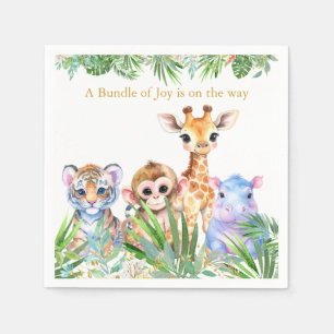 Serviette En Papier Jungle tropicale Bébés animaux