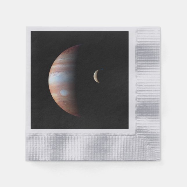 Serviette En Papier Jupiter Géant Gaz Planète & Io Galilée Lune (Devant)