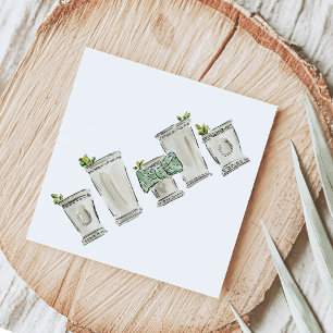 Serviette En Papier Jus de menthe Illustrated Horse Race Derby Day