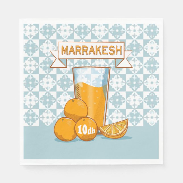 Serviette En Papier Jus d'orange Marrakech Maroc (Devant)