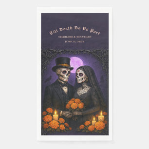 Serviette En Papier Jusqu'à ce que la mort nous sépare Crâne Candy Cou