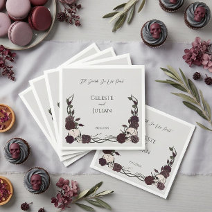 Serviette En Papier Jusqu'à ce que la mort nous sépare Crâne gothique 