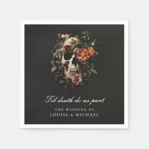 Serviette En Papier Jusqu'à ce que la mort nous sépare Mariage gothiqu