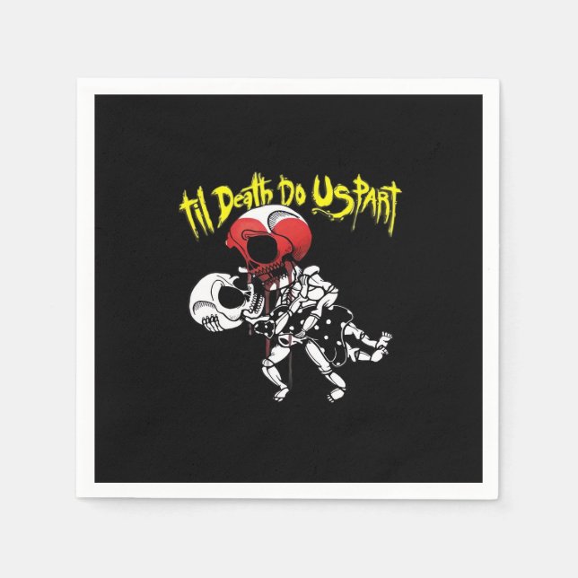 Serviette En Papier Jusqu'à ce que la mort nous sépare - Skeleton coup (Devant)