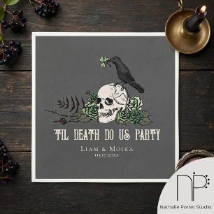 Serviette En Papier Jusqu'à la mort Gothique Irlandais Crâne Fête de M