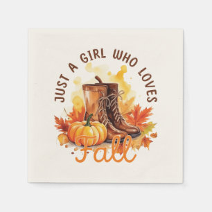 Serviette En Papier Just A Girl Who Love Fall - Cosy Autumn Vibes