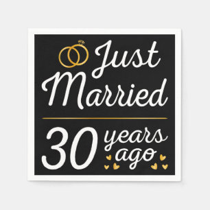 Serviette En Papier Just Married 30 Years Ago II