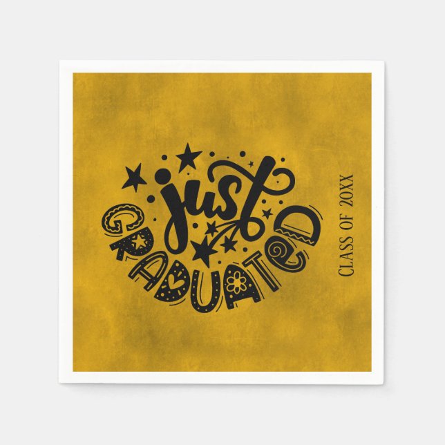 Serviette En Papier Juste diplômés - Jaune (Devant)