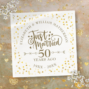Serviette En Papier Juste marié 50ème anniversaire de Mariage