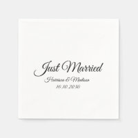 Juste marié noir blanc script personnalisé élégant