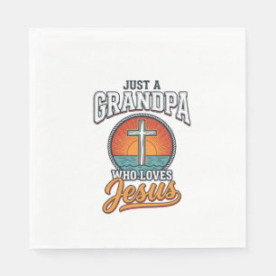 Serviette En Papier Juste un grand-père qui aime Jésus Vintage Cross S