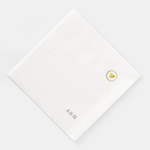 Serviette En Papier Juste un romantique Faux Gold Coeur d'amour