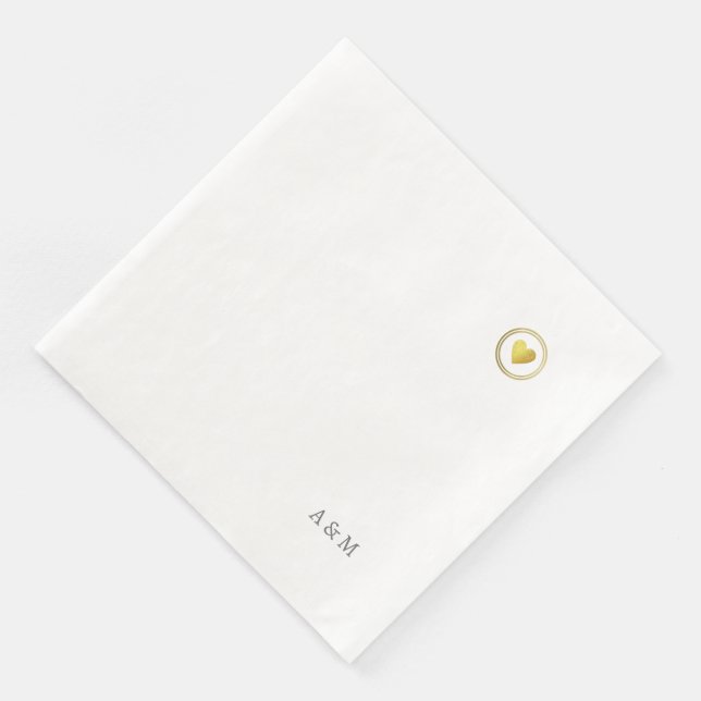 Serviette En Papier Juste un romantique Faux Gold Coeur d'amour (Coin)